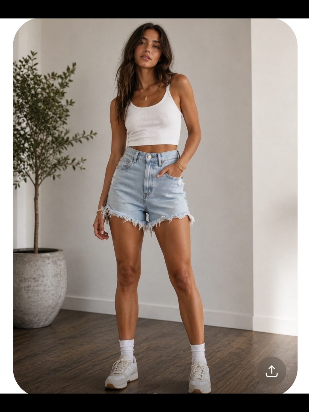 Express Light Blue High-Rise Distressed Jean Shorts